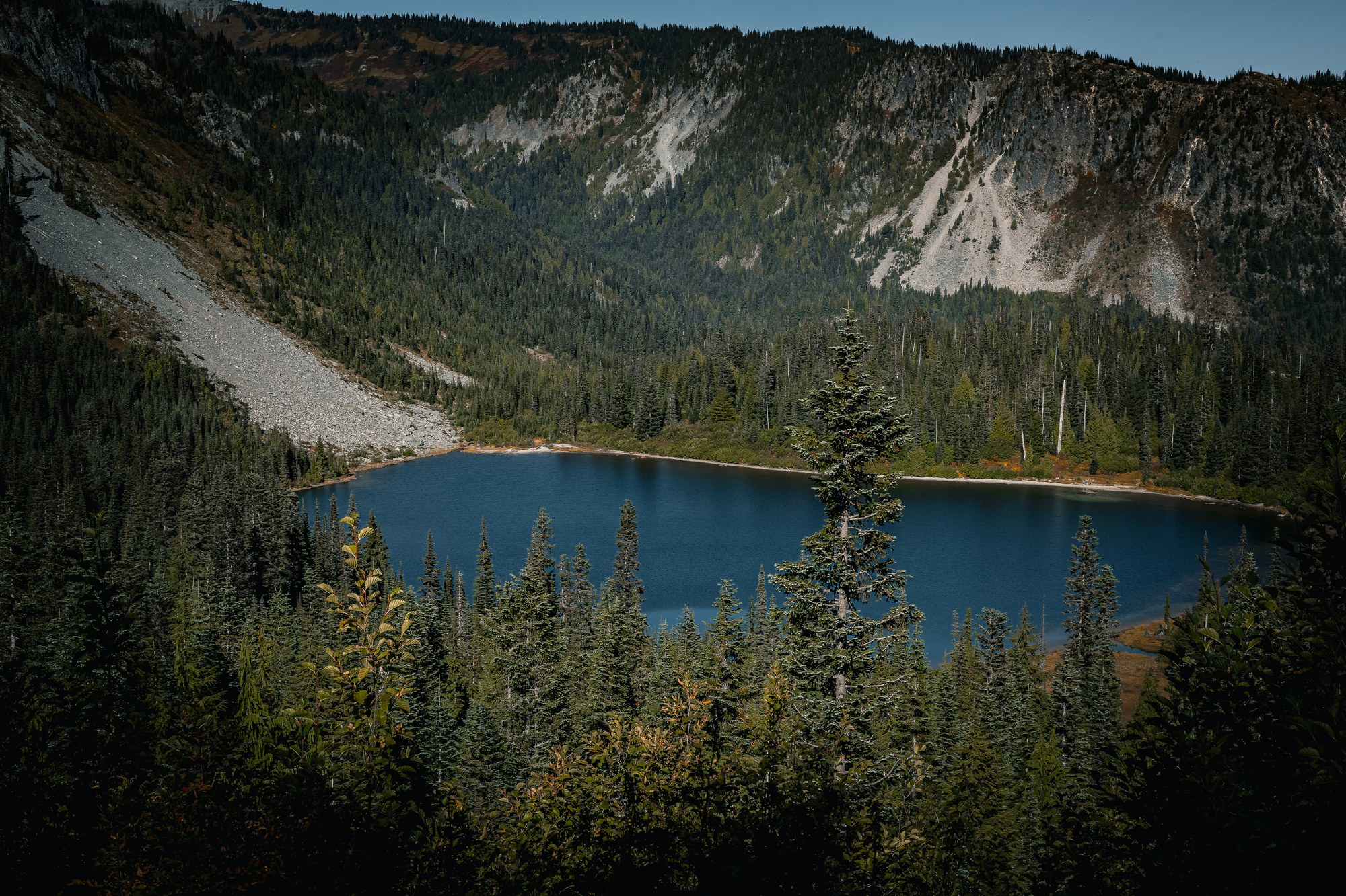 Blue lake in the mountains